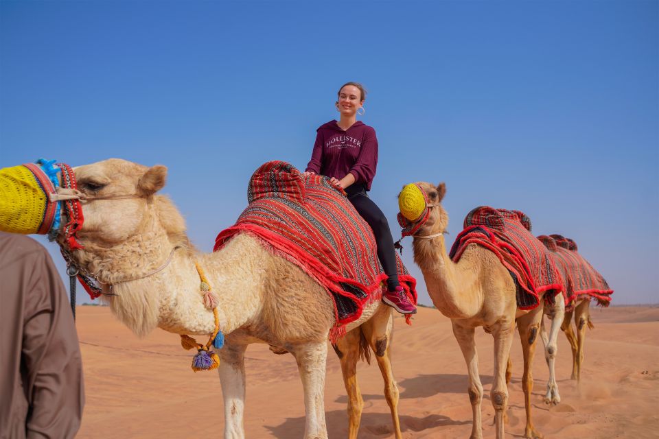 Explore Dubai: Premium Desert Safari with Camel Ride & 3 Buffet Feasts