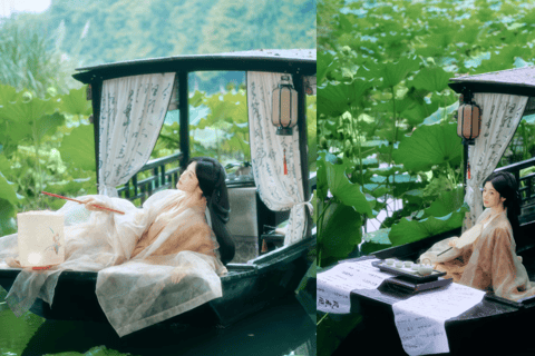 杭州：西湖乘船观光摄影