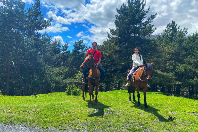 Vai a cavallo fino alla chiesa della Trinità di Gergeti e raggiungi la vetta di una montagna