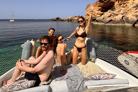 Ibiza: Ses Salines Beach Motorboat Tour with 4 Stops 4 Hours