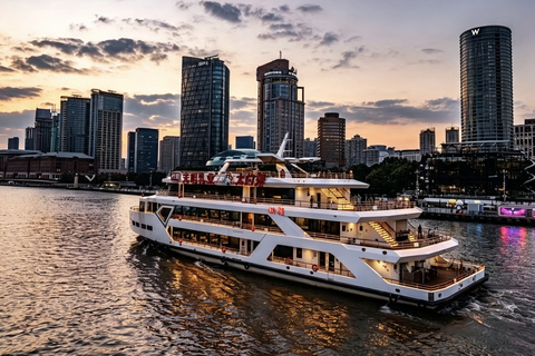 Huangpu River Night Cruise with 2 Departure Points Huangpu River Cruise Oriental Pearl Dock First Class Ticket