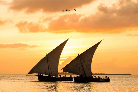 Stone Town: Sunset Dhow Cruise with Drinks, Snacks & Music Shared tour with entry fee without Hotel Transfer
