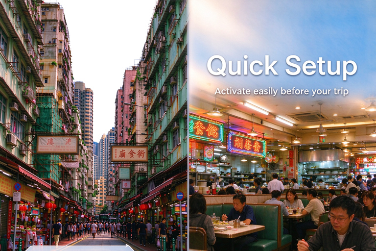 Hong Kong & Macau: eSIM | 7–30-Day Plan | Hotspot Sharing 45GB/30Days