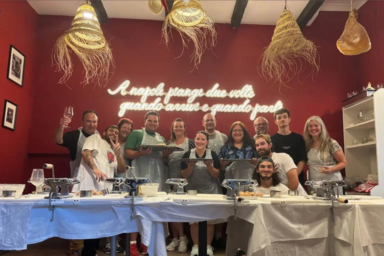Naples: Preparation of ravioli and scialatielli with fresh pesto and wine