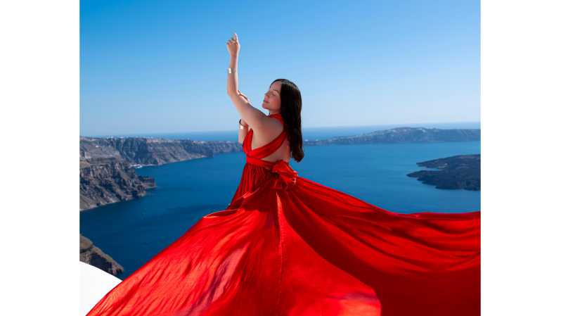 Santorini: Flying Dress Photoshoot
