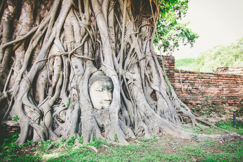 Tour di un giorno Bangkok-Ayutthaya in autobus con ritorno in battello e hotel