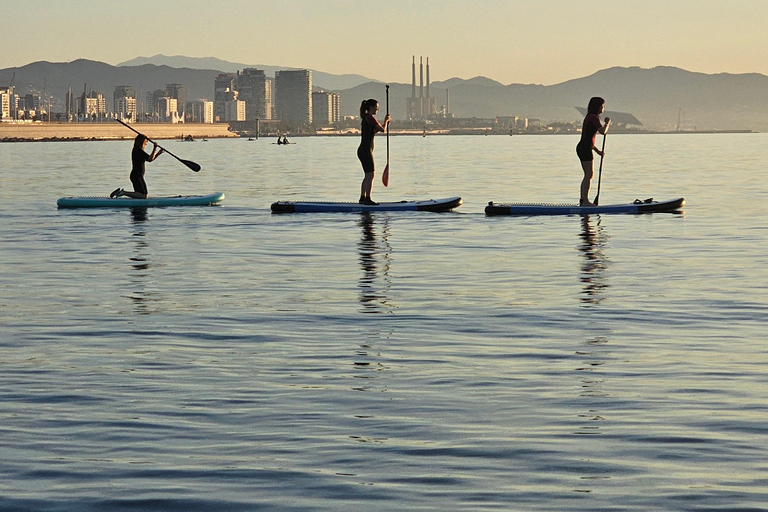 Barcelona: Sunset Paddle Surfing Session + Instructor + Photos Barcelona: Sunset Paddle Surf Outing + Instructor + Photos
