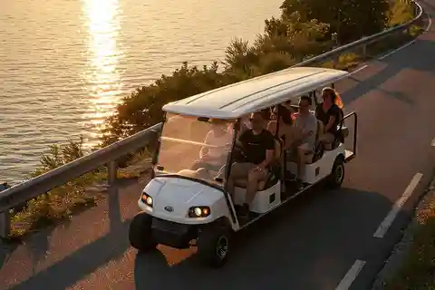 1-hour golf cart tour of Como at sunset