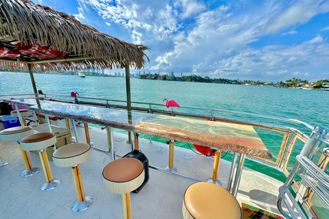 Miami: Por la Tarde Tour Privado en Barco Tiki por el Río Miami