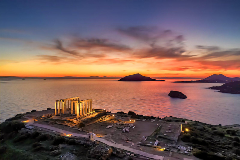 Athens: Cape Sounio & Temlpe Poseidon Swimming & Sunset Tour Sunset Tour with swimming