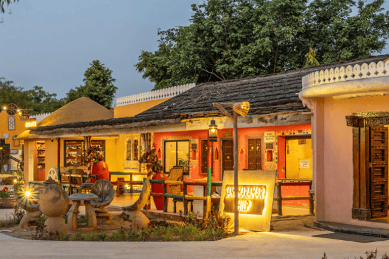 Jaipur: Chokhi Dhani Dorf-Tour mit Abendessen im Oldtimer