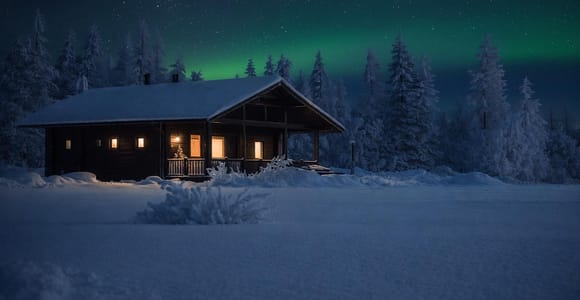 Rovaniemi: Northern Lights Tour & Lakeside Villa Stay
