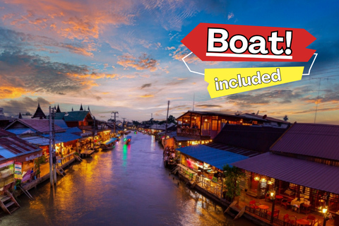 Floating Mkt &amp; Maeklong Mkt Tour | Fretamento particular saindo de Bkk12 horas / Van / Mercado flutuante