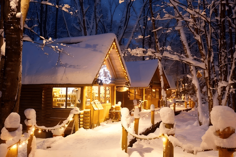 From Sapporo: Chiyoda Snowmobiling & Ningle Terrace Day Trip Group coach tour with free single‑rider snowmobile pass