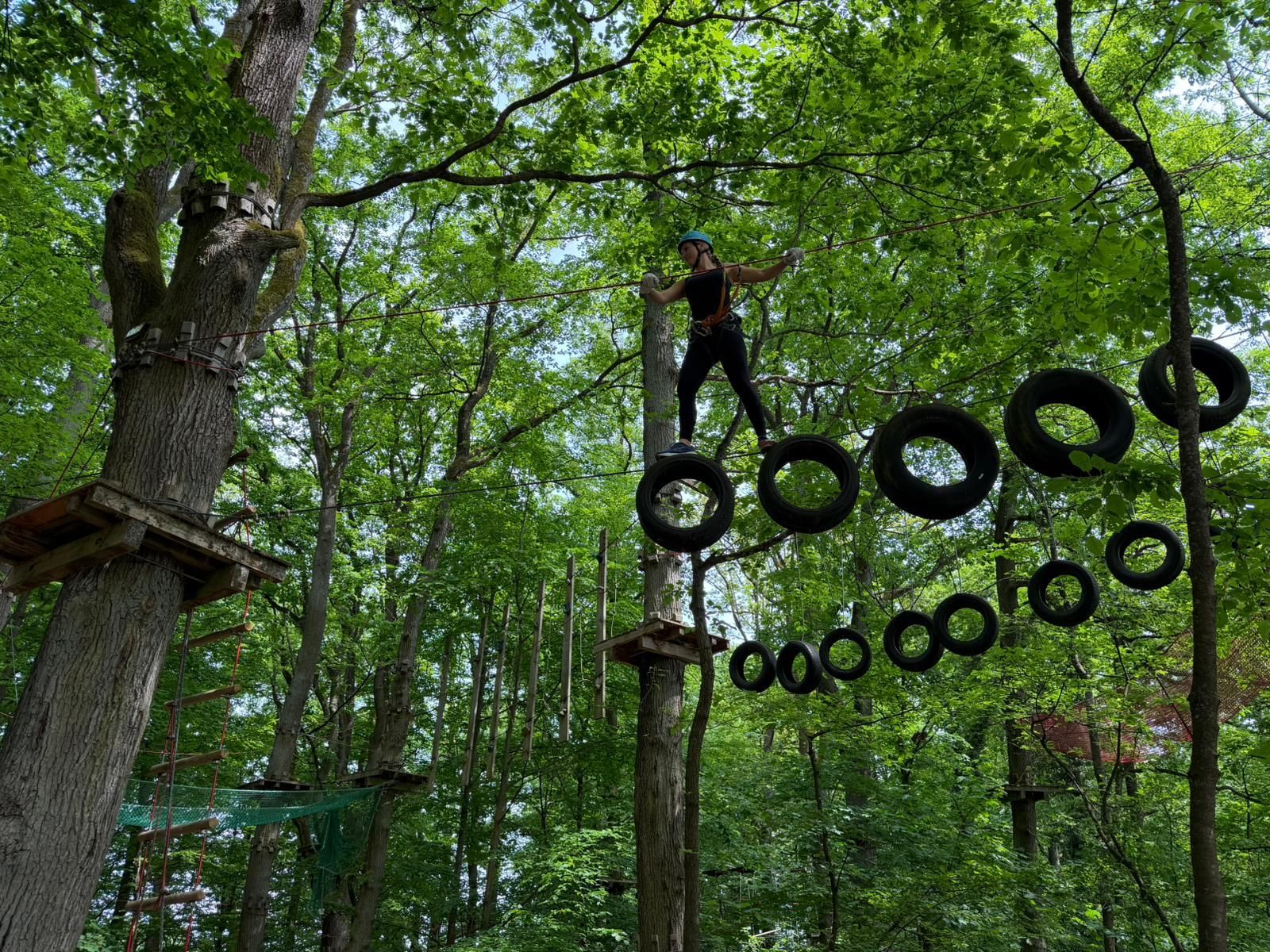 Kelkheim: Outdoor Klettererlebnis im Waldseilgarten mit Parcours & Ziplines