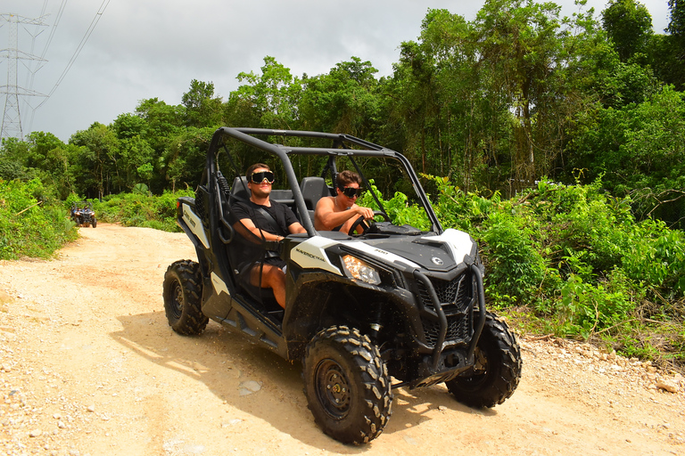 Cancún: Aventura extrema de buggy com tirolesa e cenote