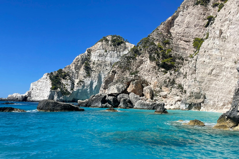 Zante: Tour en barco privado Cuevas de la Isla de las Tortugas Mizithres