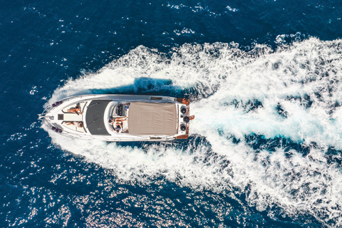 Palma: Private Flybridge Motorboat Tour - All Included Palma: Sunset Tapas Cruise to Caves or Calas on a Llaut