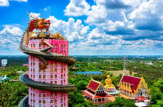 Privater Schwimm- & Zugmarkt + DRACHENTempel + Thai-Café