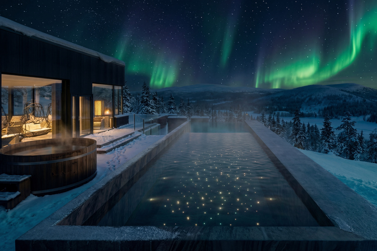 Rovaniemi: Arctic Spa with Lapland’s Only Infinity Pool Rovaniemi: Culta Arctic Spa Experience in SkyView Igloos
