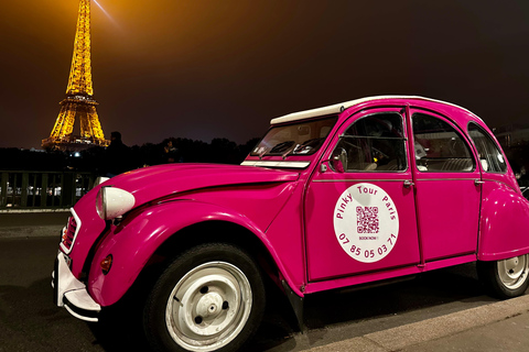 Paris la nuit : visite privée de 3h en 2cv rose avec champagne