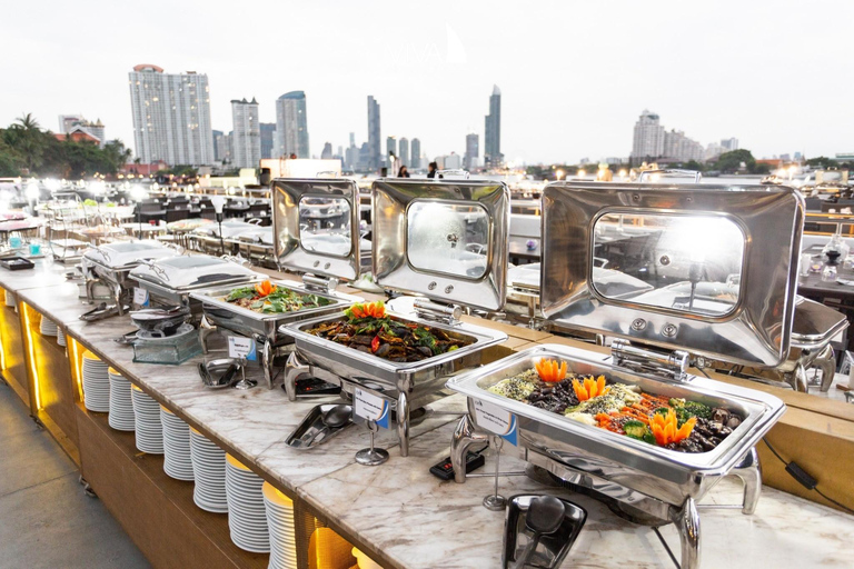 Bangkok : Dîner-croisière Viva Alangka Chao PhrayaProgramme de croisière au coucher du soleil à ICONSIAM Pier 4