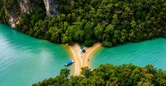 Langkawi Shared Kilim Mangrove Boat Tour with Two Face Beach