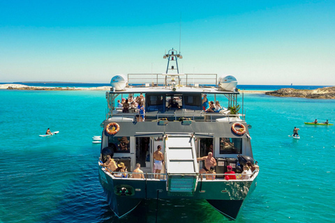 Ibiza: Formentera Boat with Open Bar, 3 meals & Sunset Party ADVANCE: Standard selection of food & open bar option