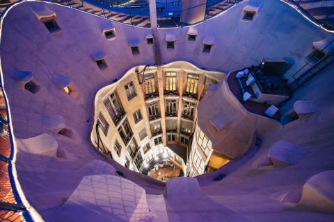 Barcelona: La Pedrera Night Experience Night Experience with Spanish Introduction