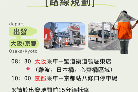 Z Osaki/Kioto: Wycieczka do Arashiyama, parku Nara i świątyni FushimiWylot z Osaki