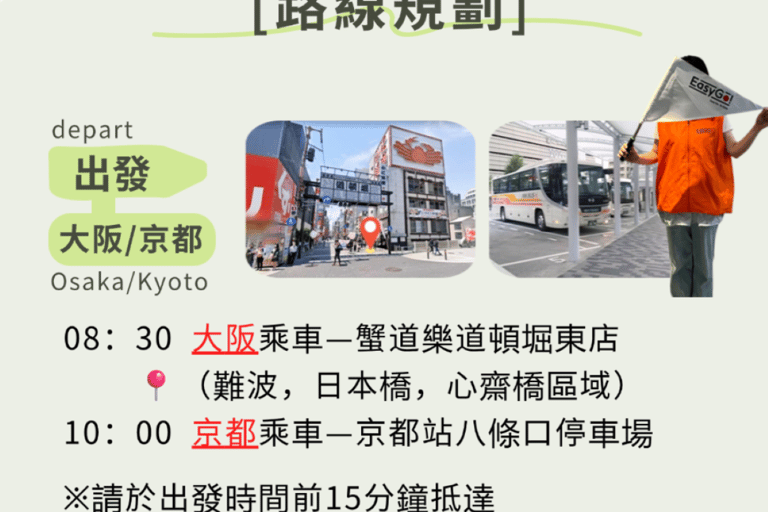 Z Osaki/Kioto: Wycieczka do Arashiyama, parku Nara i świątyni FushimiWylot z Osaki