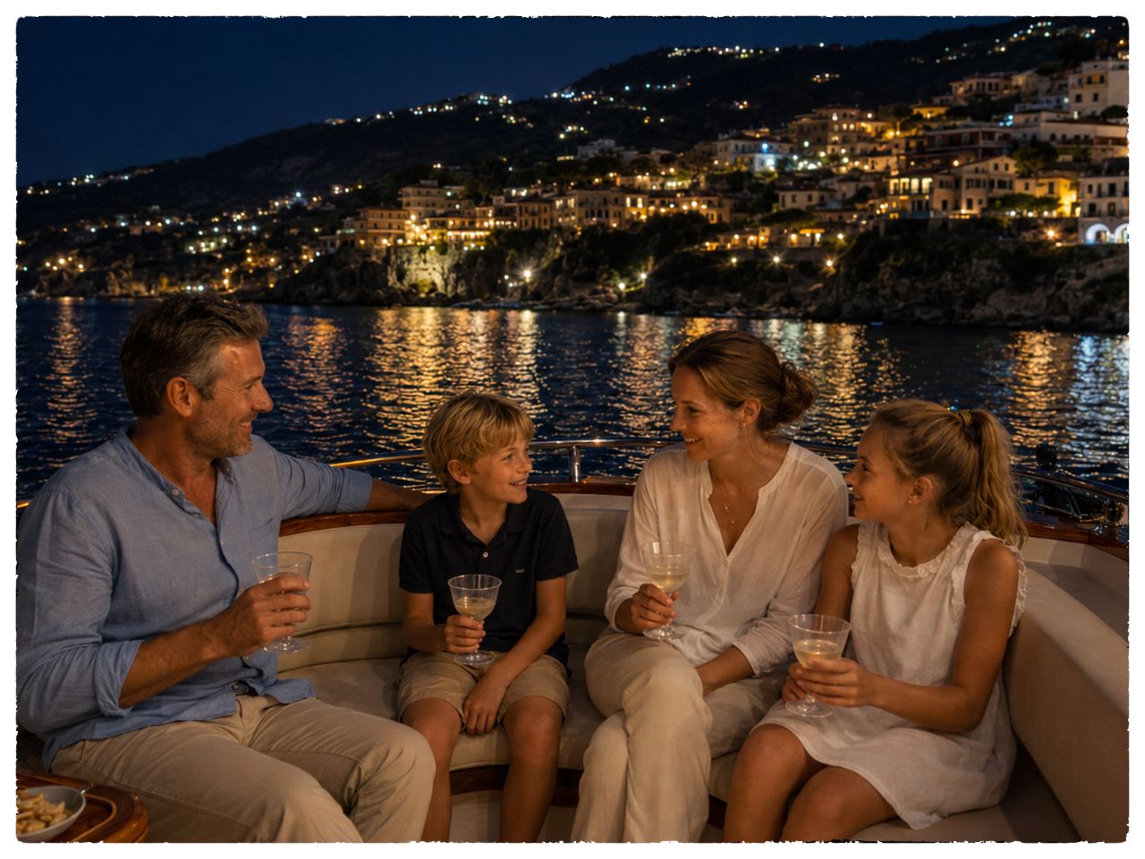 Ausflug bei Sonnenuntergang mit Aperitif auf dem Boot
