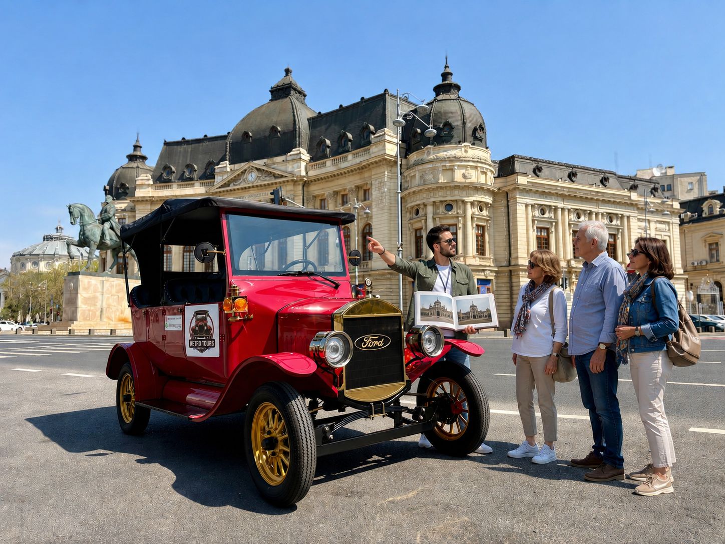 Bukarest: Private Städtetour mit einem Elektro-Retroauto