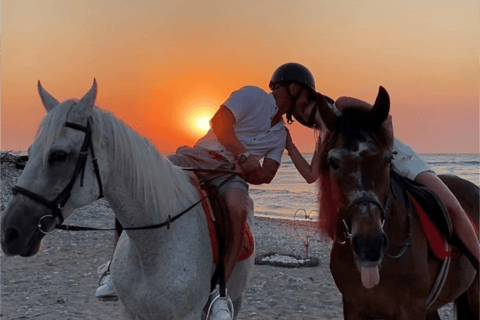 جزيرة رودس: ركوب الخيل على الشاطئ عند غروب الشمس