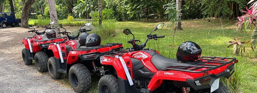 Depuis Tambor : Excursion en quad et en tyrolienne avec baignade dans les cascades