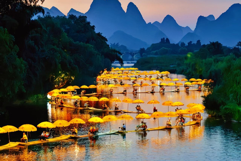 Guilin Yangshuo Day Tour: Balloon, Rafting & Impression Show Paragliding flight