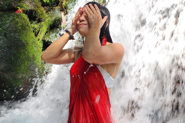 Balinese Purification at holy water temple with Local