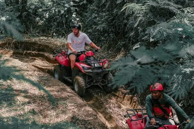 Ubud: Avventura in ATV nella giungla, tunnel della cascata di Bali e pranzoDoppia; ATV Quad Biking - con trasferimenti