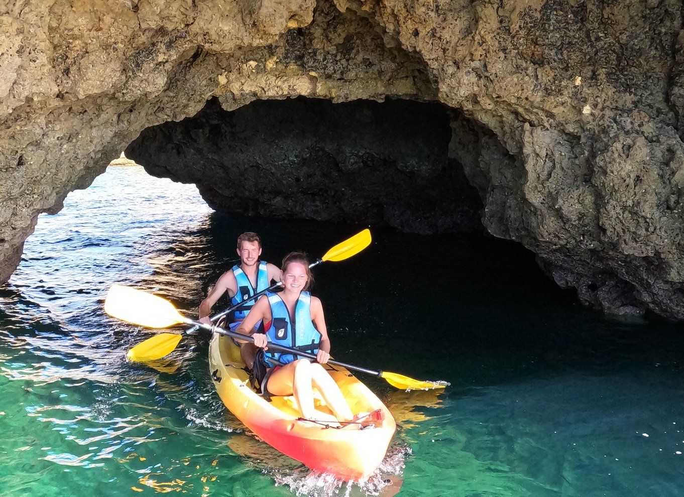 Albufeira: Kajak-tur til grotter og klipper