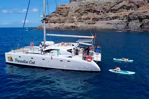 Gran Canaria: Catamaran trip with drinks, lunch, and snorkeling Gran Canaria Private Catamaran Excursion with Drinks, Lunch, and Snorkeling