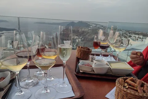 Santorini: 3 Wineries Visit with 11/12 Wines Premium Tasting