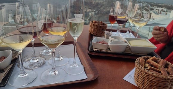Santorini: 3 Wineries Visit with 11/12 Wines Premium Tasting