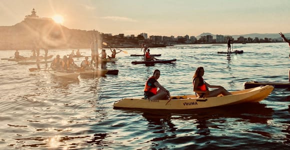 Alicante: Double Kayak Rental with Snorkel or Tapa and drink