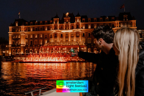 Amsterdam: Light Festival Cruise + Drinks & Snack option Light Festival Cruise - Unlimited Drinks + Small Bite (CS)