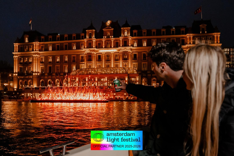 Amsterdam: Light Festival Cruise + Drinks & Snack option Light Festival Cruise - Unlimited Drinks + Small Bite (CS)