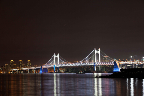Busan night yacht tour with local food & romantic city views