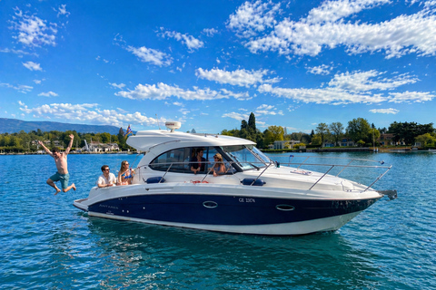 Geneva: Private Boat Cruise with Optional Fondue Private Boat day Lake Geneva (2h)