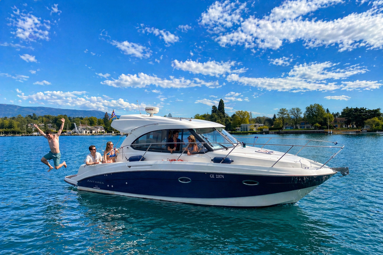 Geneva: Private Boat Cruise with Optional Fondue Private Boat day Lake Geneva (2h)