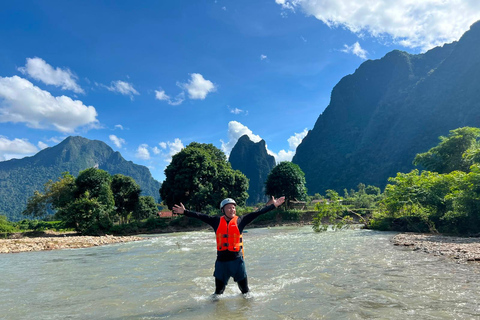 Vang Vieng: Water Cave Tubing & Nam Song River Kayaking Tour