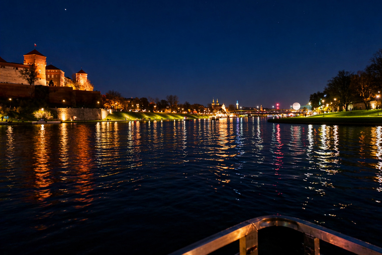 Krakow: Sunset & Night Cruise on a Traditional Wooden Boat